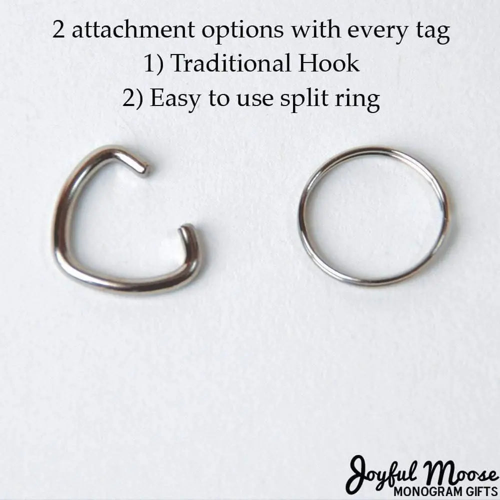 Personalized Bone Dog Tag - Custom Pet ID Tag - Pink Orange Chevron